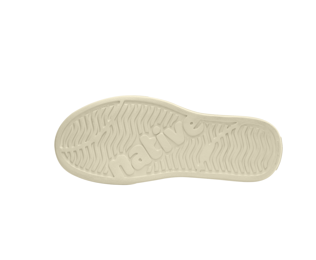 Bottom view of a Native Shoes Miles Wanderfoam Block | Taos Tan / Bone White / Regatta Block Footwear in Taos Tan / Bone White / Regatta Block