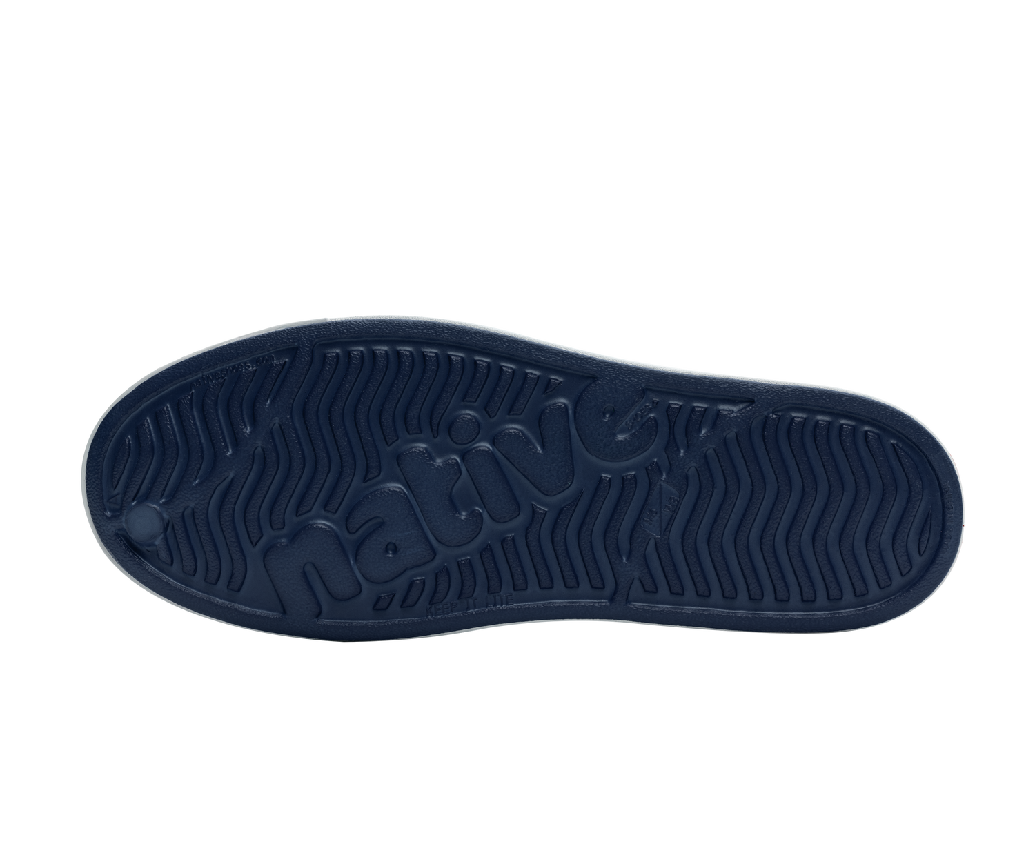 Bottom view of a Native Shoes Jefferson | Regatta Blue / Shell White Footwear in Regatta Blue / Shell White