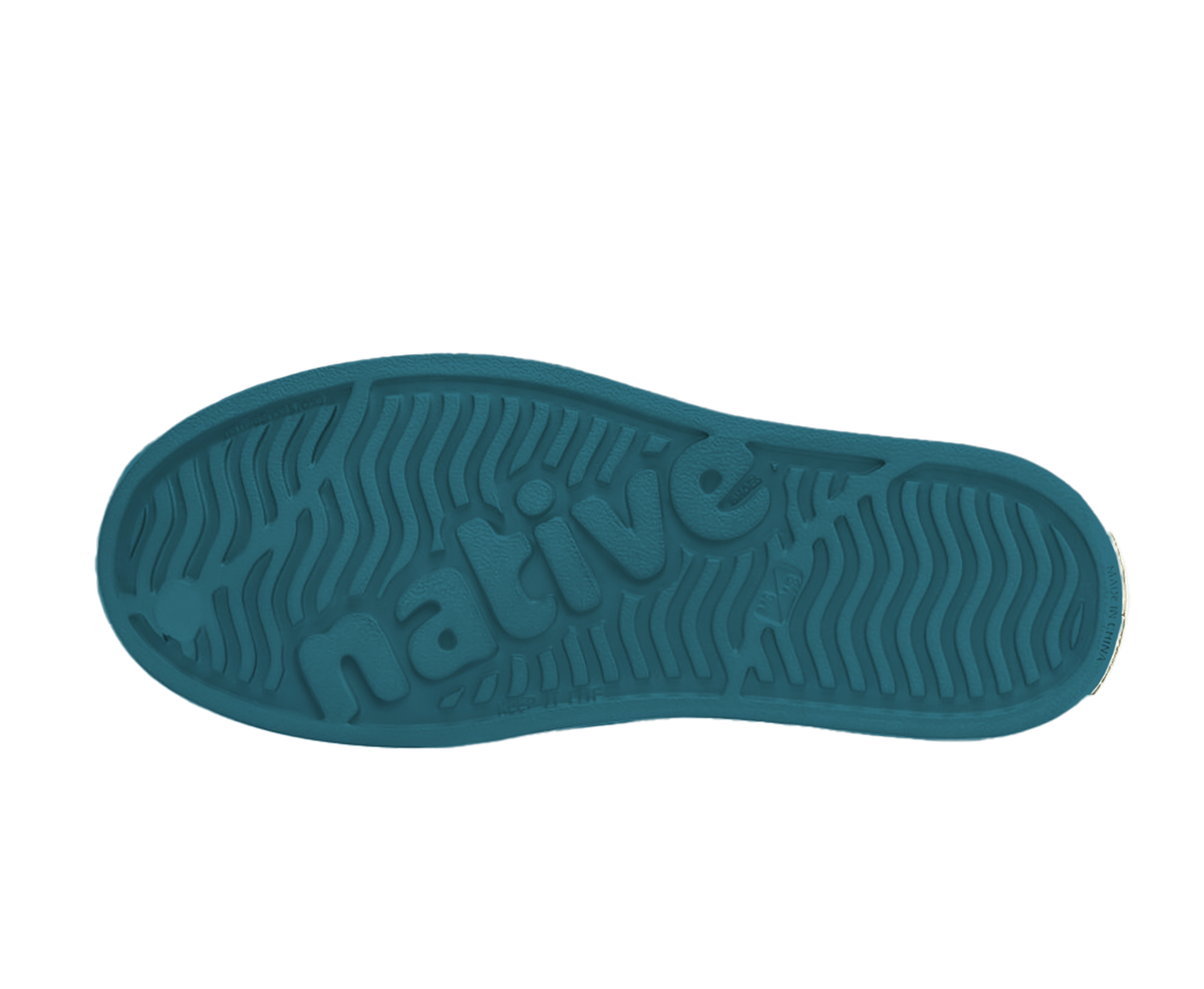 Bottom view of a Native Shoes Jefferson | Faded Glory Blue / Bone White Footwear in Faded Glory Blue / Bone White