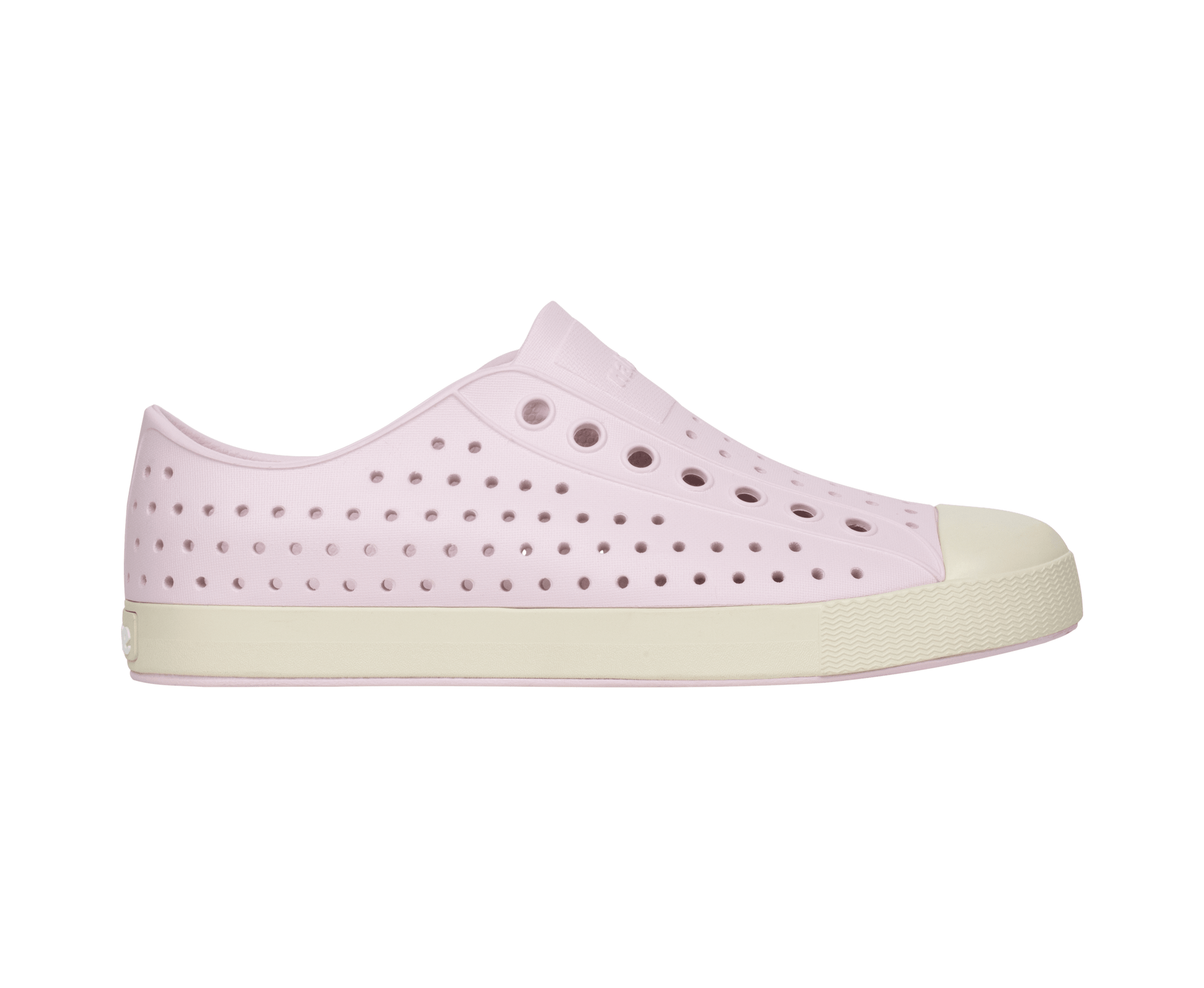 Side view of a Native Shoes Adults Jefferson Footwear in Sumpnk/Bnwht