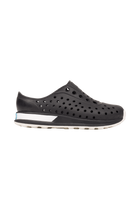 Side view of a Native Shoes Kids Robbie Block Kids Footwear in Jfyblk/Jfyblk/Shlwht/Shlspckrb