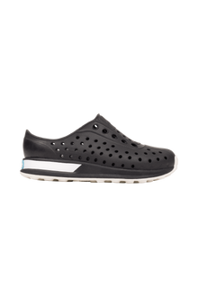 Side view of a Native Shoes Kids Robbie Block Kids Footwear in Jfyblk/Jfyblk/Shlwht/Shlspckrb