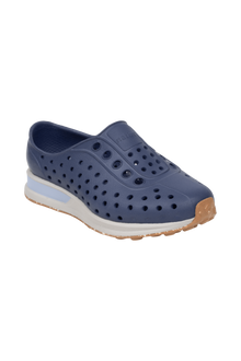 Bottom view of a Native Shoes Kids Robbie Block Kids | Rgtabl/Slkgry/Kingr/Uvspckrb Footwear in Rgtabl/Slkgry/Kingr/Uvspckrb