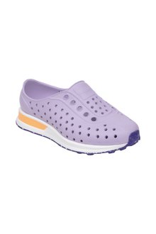 Bottom view of a Native Shoes Kids Robbie Block Kids | Troprp/Bnwht/Parapnk/Glmspckrb Footwear in Troprp/Bnwht/Parapnk/Glmspckrb