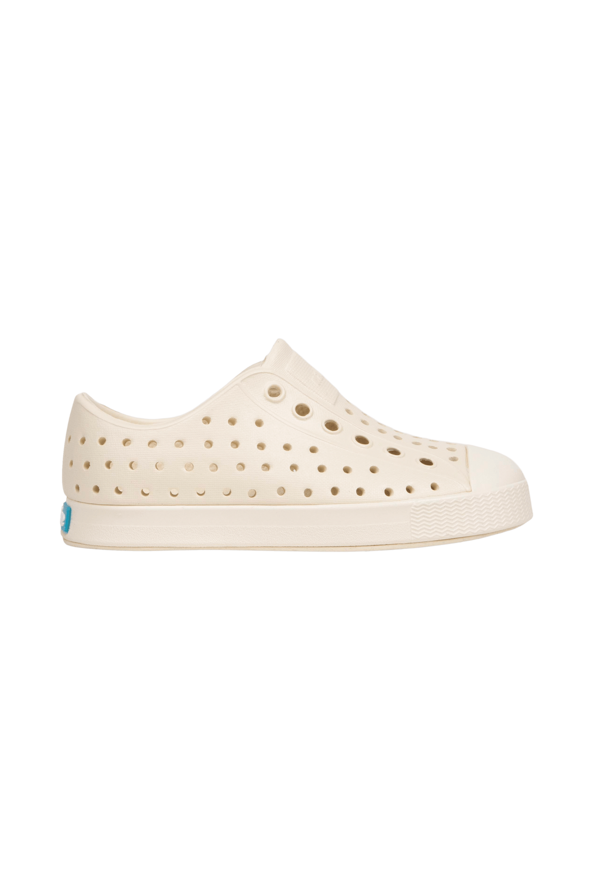 Side view of a Native Shoes Kids Jefferson Kids Footwear in Bone White / Bone White