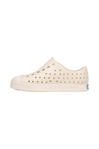 Angled view of a Native Shoes Kids Jefferson Kids | Bone White / Bone White Footwear in Bone White / Bone White