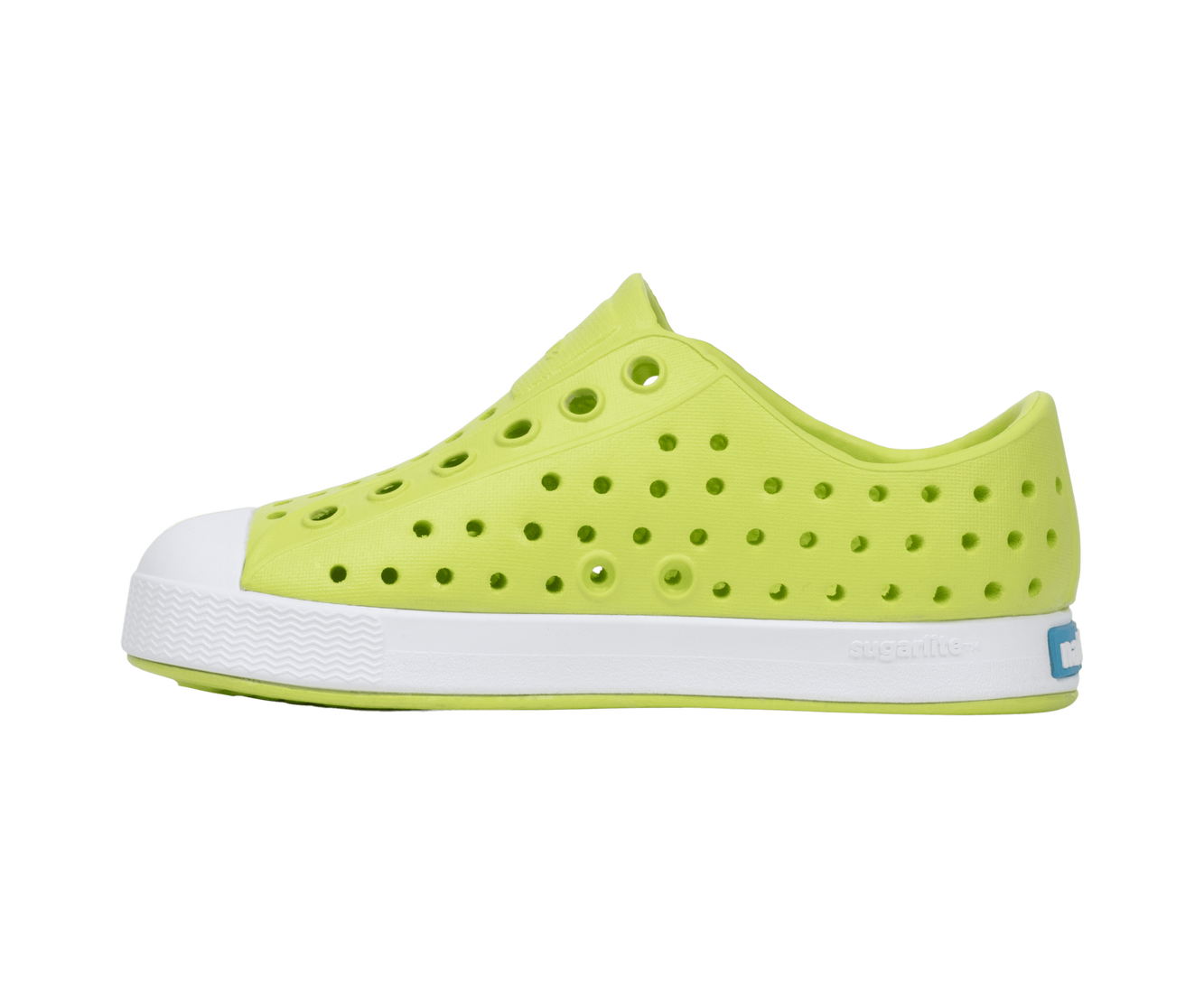 Bottom view of a Native Shoes Kids Jefferson Kids | Kingr/Shlwht Footwear in Kingr/Shlwht