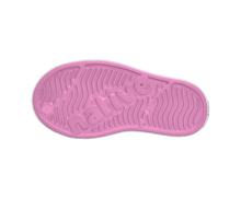 Bottom view of a Native Shoes Kids Jefferson Kids | Malibu Pink / Shell White Footwear in Malibu Pink / Shell White