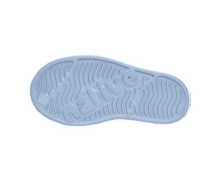 Bottom view of a Native Shoes Kids Jefferson Print Kids | Skyway Blue / Shell White / Cloud Rainbow Footwear in Skyway Blue / Shell White / Cloud Rainbow