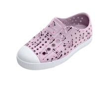 Angled view of a Native Shoes Kids Jefferson Print Kids | Barely Pink / Shell White / Cowgirl Footwear in Barely Pink / Shell White / Cowgirl