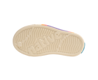 Bottom view of a Native Shoes Kids Jefferson Block Kids | Bone White / Bone White / Apricot Dazzle Ultra Circle Footwear in Bone White / Bone White / Apricot Dazzle Ultra Circle