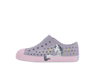 Side view of a Native Shoes Kids Jefferson Block Kids Footwear in Future Purple / Barely Pink / Unicorn Block