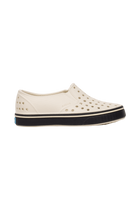 Side view of a Native Shoes Kids Miles Kids Footwear in Bnwht/Jfyblk