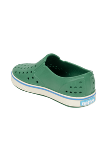 Bottom view of a Native Shoes Kids Miles Kids | Hntrgr/Bnwht Footwear in Hntrgr/Bnwht