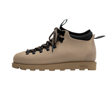 Side view of a Native Shoes Adults Fitzsimmons Citylite Footwear in Flax Tan / Flax Tan / Jiffy Black