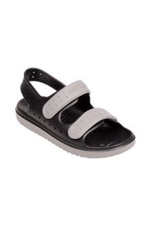 Bottom view of a Native Shoes Kids Chase Kids | Jiffy Black / Satellite Grey Footwear in Jiffy Black / Satellite Grey