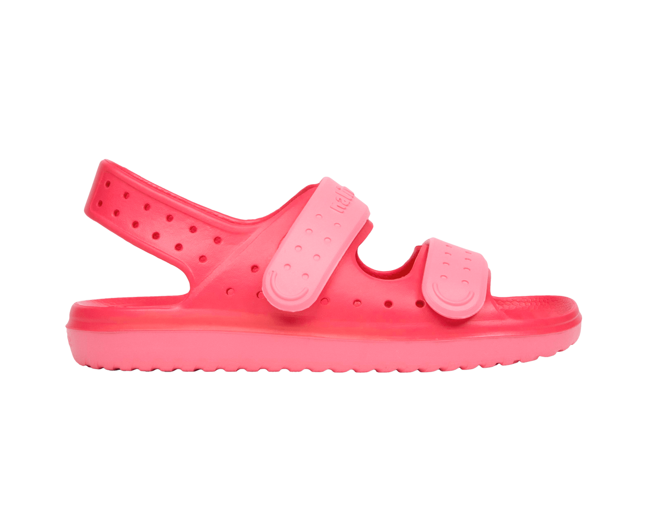 Side view of a Native Shoes Kids Chase Kids Footwear in Popsicle Pink / Flamingo Pink