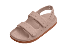 Angled view of a Native Shoes Kids Chase Kids | Chameleon Pink / Sierra Brown Footwear in Chameleon Pink / Sierra Brown
