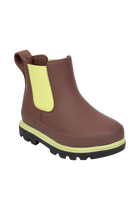 Bottom view of a Native Shoes Kids Kensington Chelsea Kids | Bitbr/Jfyblk/Kingr Footwear in Bitbr/Jfyblk/Kingr