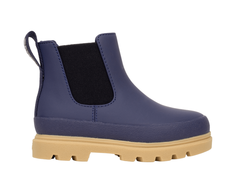 Side view of a Native Shoes Kids Kensington Chelsea Kids Footwear in Rgtabl/Gumbr