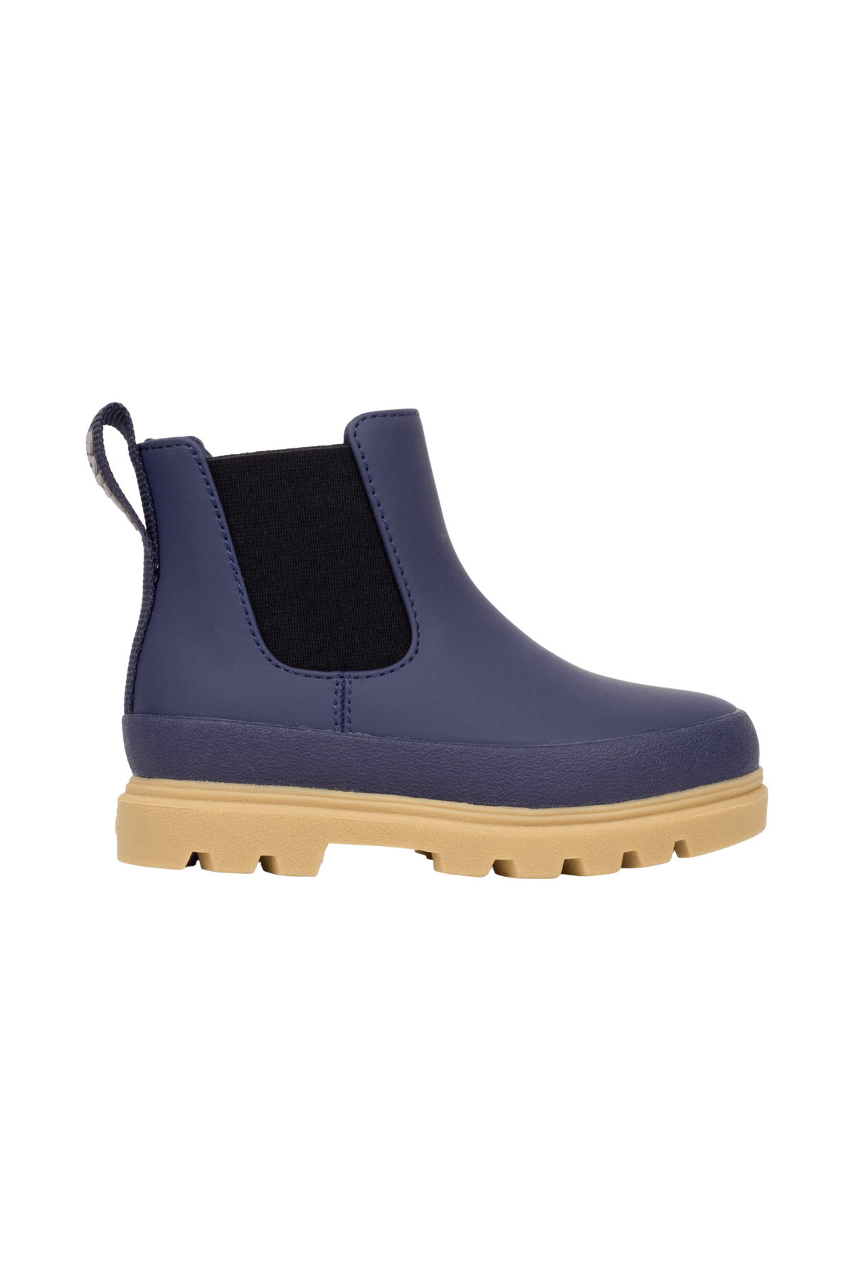 Side view of a Native Shoes Kids Kensington Chelsea Kids Footwear in Rgtabl/Gumbr