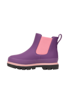 Angled view of a Native Shoes Kids Kensington Chelsea Kids | Orcprp/Jfyblk/Parapnk Footwear in Orcprp/Jfyblk/Parapnk
