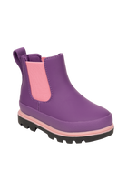 Bottom view of a Native Shoes Kids Kensington Chelsea Kids | Orcprp/Jfyblk/Parapnk Footwear in Orcprp/Jfyblk/Parapnk