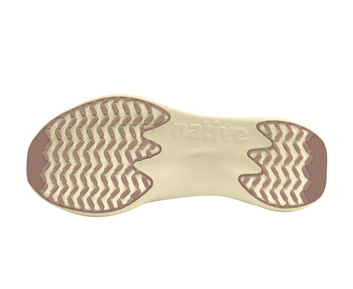 Bottom view of a Native Shoes Apollo 10 | Chameleon Pink / Taos Tan Footwear in Chameleon Pink / Taos Tan
