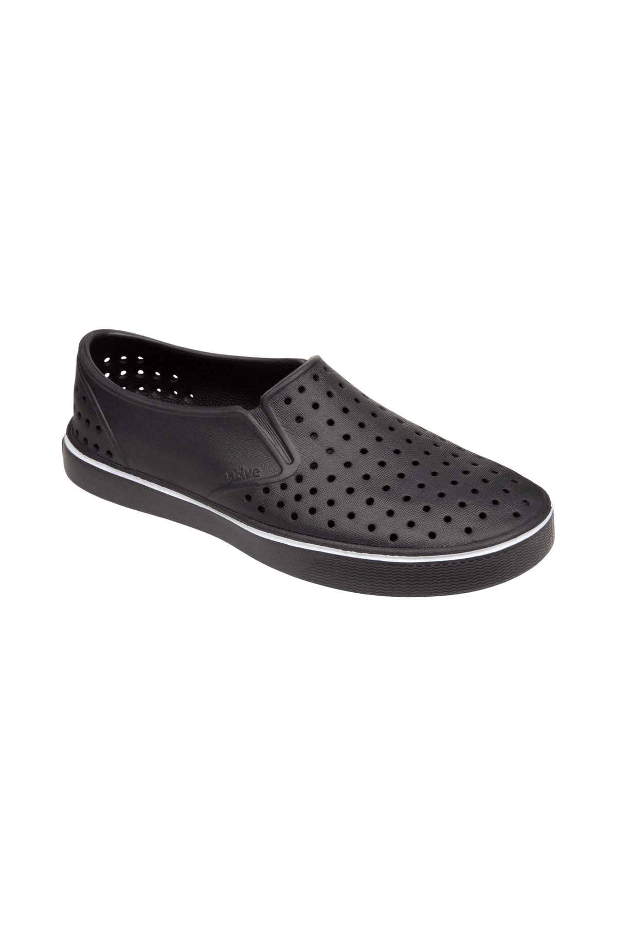 Bottom view of a Native Shoes Miles Wanderfoam | Jiffy Black / Jiffy Black Footwear in Jiffy Black / Jiffy Black
