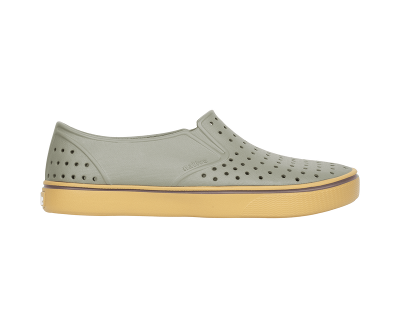 Side view of a Native Shoes Adults Miles Wanderfoam Footwear in Vetgry/Hevbr
