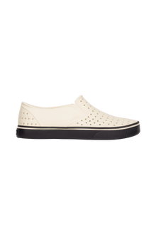 Side view of a Native Shoes Adults Miles Wanderfoam Footwear in Bnwht/Jfyblk