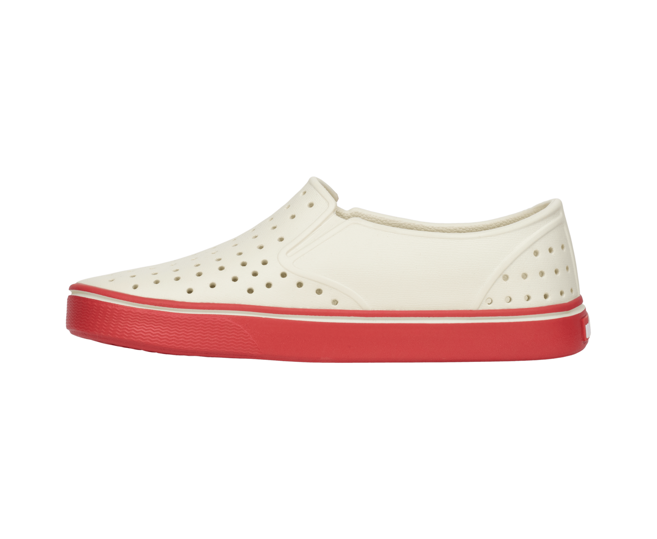 Angled view of a Native Shoes Miles Wanderfoam | Bnwht/Luckrd Footwear in Bnwht/Luckrd