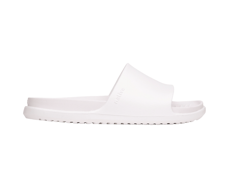 Side view of a Native Shoes Adults Spencer Lx Wanderfoam Footwear in Shell White / Shell White