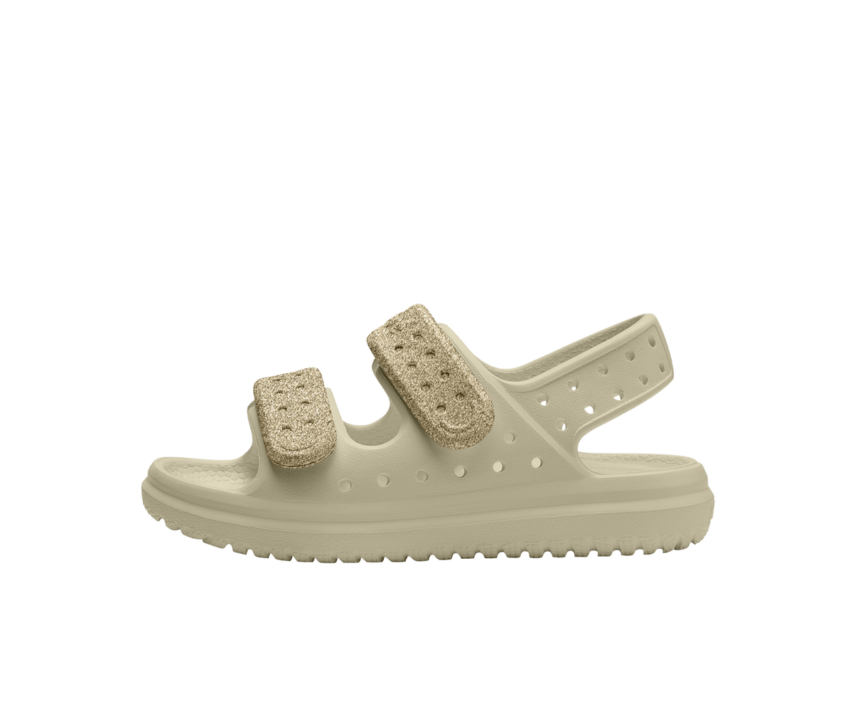 Side view of a Native Shoes Kids Chase Bio-Bling Kids Footwear in Taos Tan Bling / Bone White