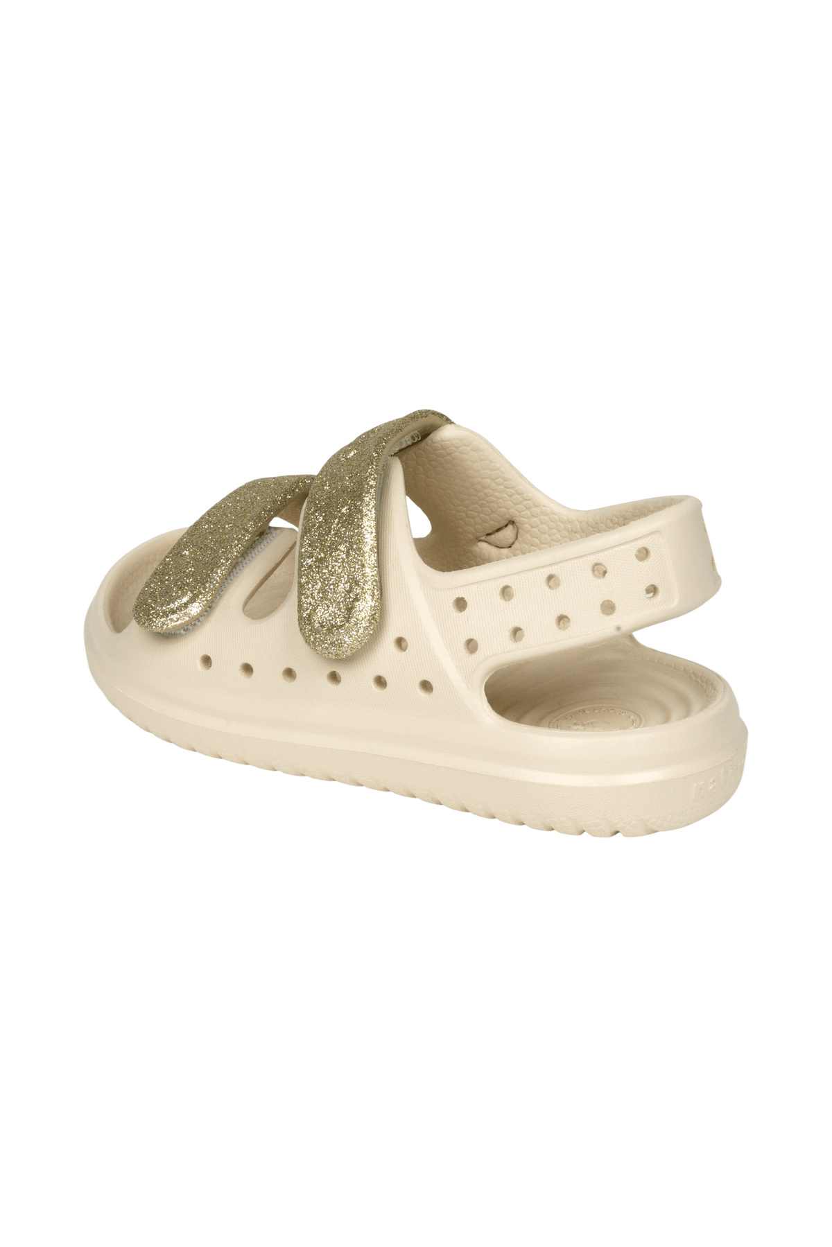 Angled view of a Native Shoes Kids Chase Bio-Bling Kids | Taos Tan Bling / Bone White Footwear in Taos Tan Bling / Bone White