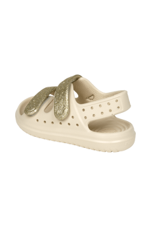 Angled view of a Native Shoes Kids Chase Bio-Bling Kids | Taos Tan Bling / Bone White Footwear in Taos Tan Bling / Bone White