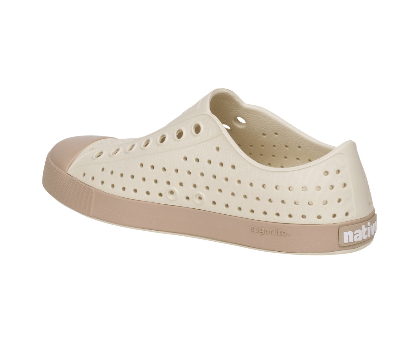 Bottom view of a Native Shoes Jefferson Wanderfoam Block | Bnwht/Flxtn/Campvanbloc Footwear in Bnwht/Flxtn/Campvanbloc