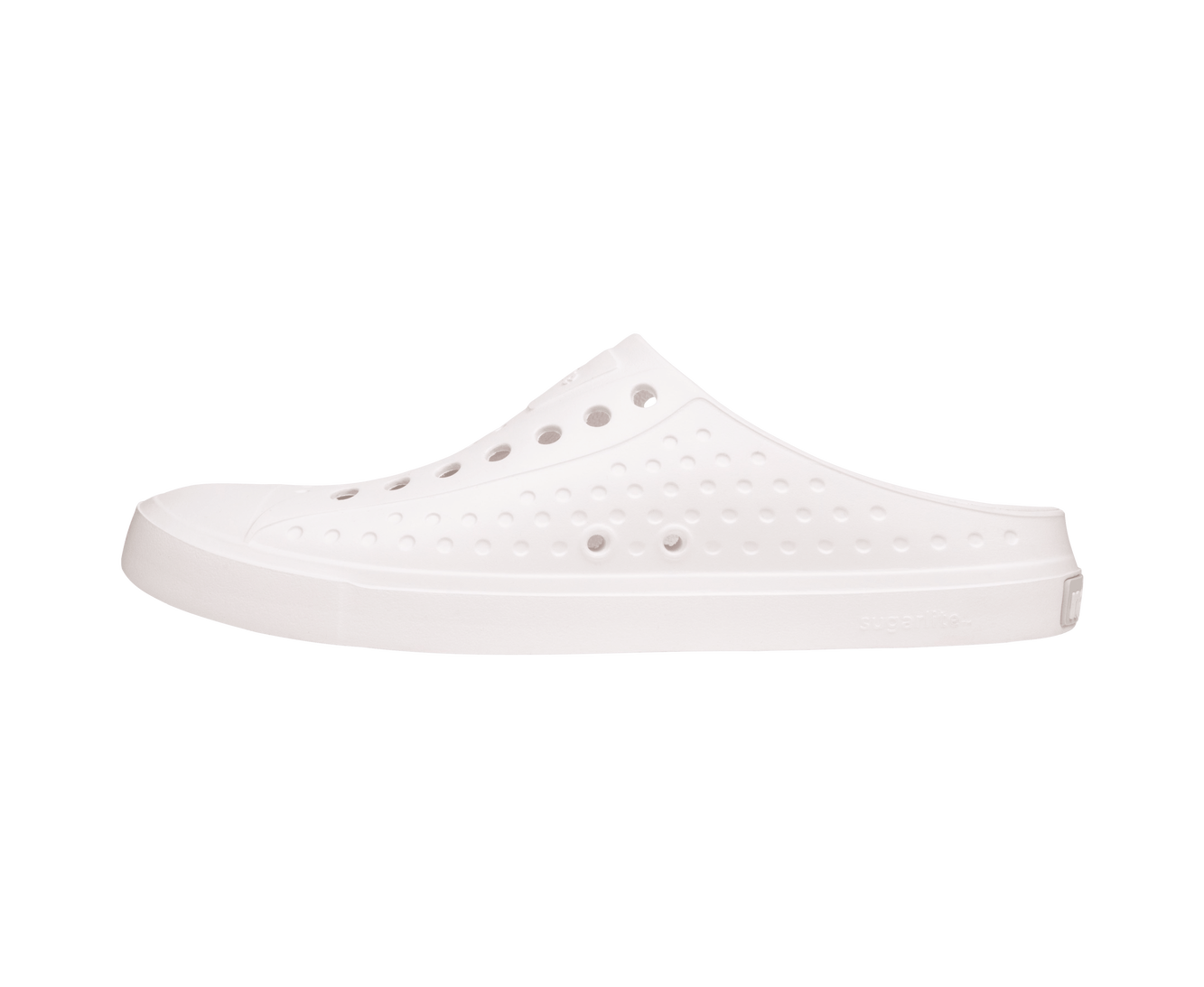 Angled view of a Native Shoes Jefferson Clog Wanderfoam | Shell White / Shell White Footwear in Shell White / Shell White