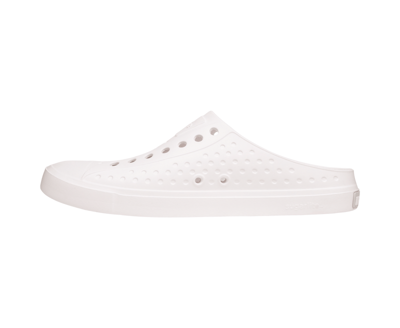 Angled view of a Native Shoes Jefferson Clog Wanderfoam | Shell White / Shell White Footwear in Shell White / Shell White