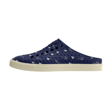 Side view of a Native Shoes Adults Jefferson Clog Wanderfoam Prnt Footwear in Bone White / Bone White / Regatta Hearts