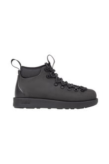 Side view of a Native Shoes Adults Fitzsimmons Venture Footwear in Jiffy Black / Jiffy Black