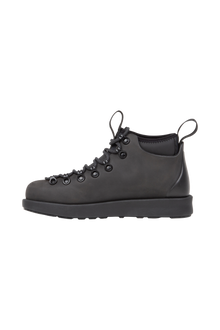 Angled view of a Native Shoes Fitzsimmons Venture | Jiffy Black / Jiffy Black Footwear in Jiffy Black / Jiffy Black