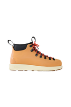 Side view of a Native Shoes Adults Fitzsimmons Venture Footwear in Quicksand Brown / Tapioca Off White