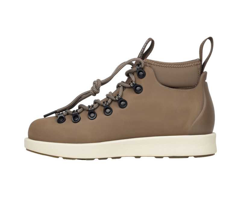 Angled view of a Native Shoes Fitzsimmons Venture | Bstabr/Bnwht Footwear in Bstabr/Bnwht