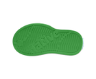 Bottom view of a Native Shoes Kids Miles Block Kids | Hilly Green / Shell White / Uv Freesia Block Footwear in Hilly Green / Shell White / Uv Freesia Block