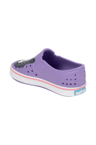 Bottom view of a Native Shoes Kids Miles Block Kids | Taro Samba Bling / Shell White Footwear in Taro Samba Bling / Shell White