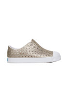 Side view of a Native Shoes Kids Jefferson Bio-Bling Kids Footwear in Slkblng/Shlwht