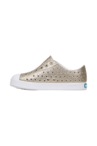 Angled view of a Native Shoes Kids Jefferson Bio-Bling Kids | Slkblng/Shlwht Footwear in Slkblng/Shlwht