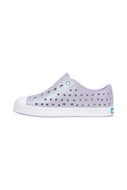 Bottom view of a Native Shoes Kids Jefferson Bio-Bling Kids | Future Purple Bling / Shell White Footwear in Future Purple Bling / Shell White
