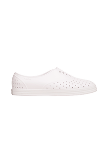 Side view of a Native Shoes Adults Jericho Wanderfoam Footwear in Shell White / Shell White